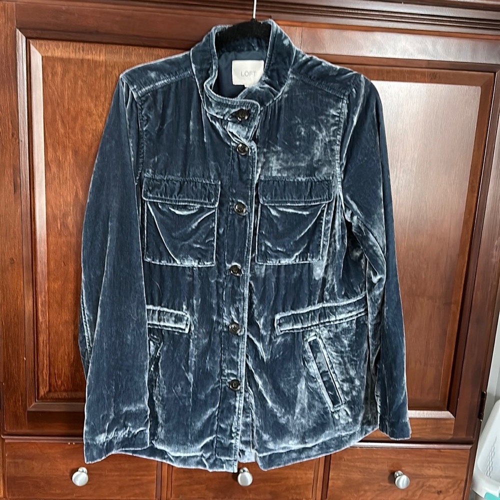 Loft velvet cargo style blazer
